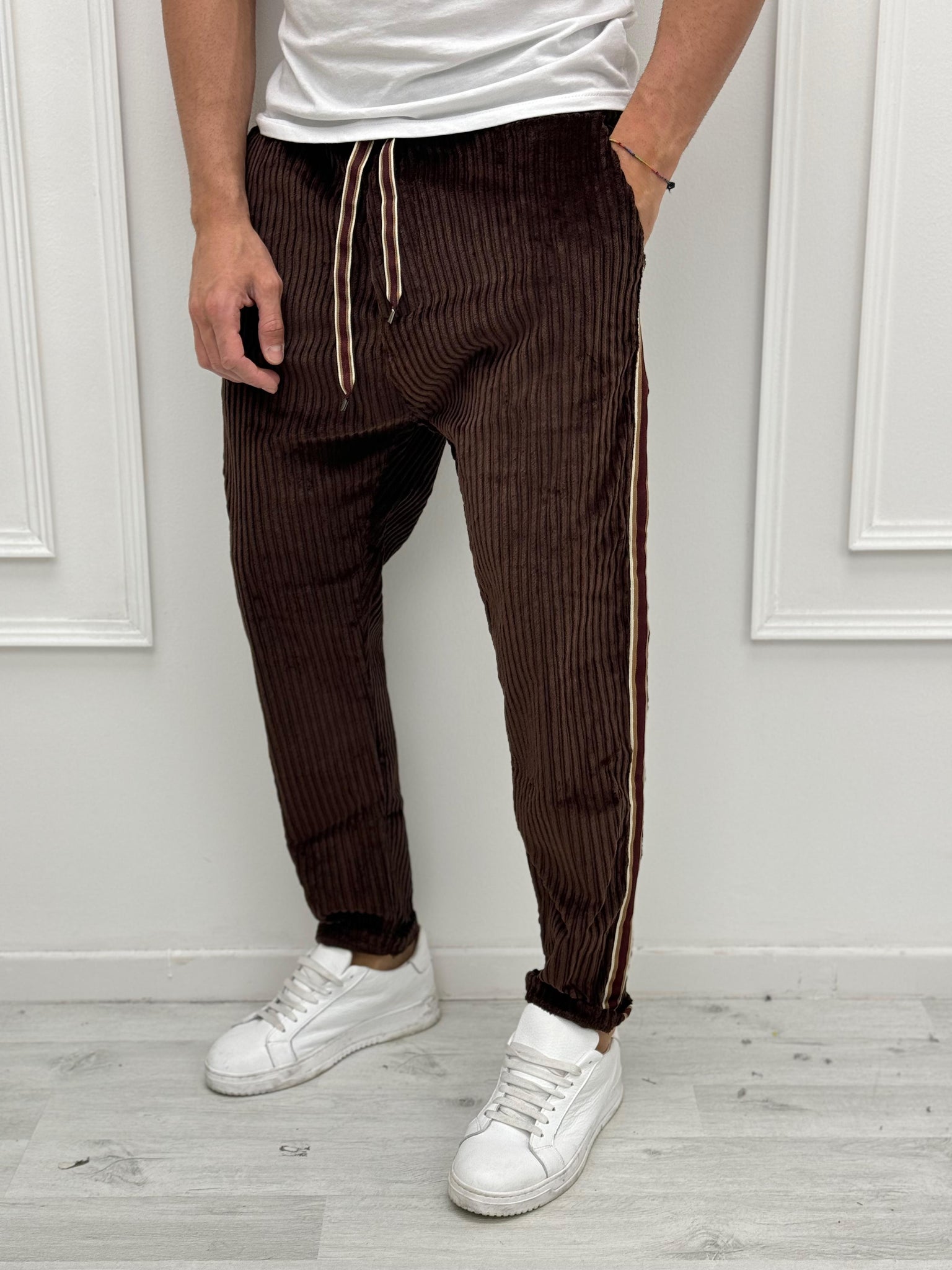 PANTALACCIO VELLUTO STRISCIA