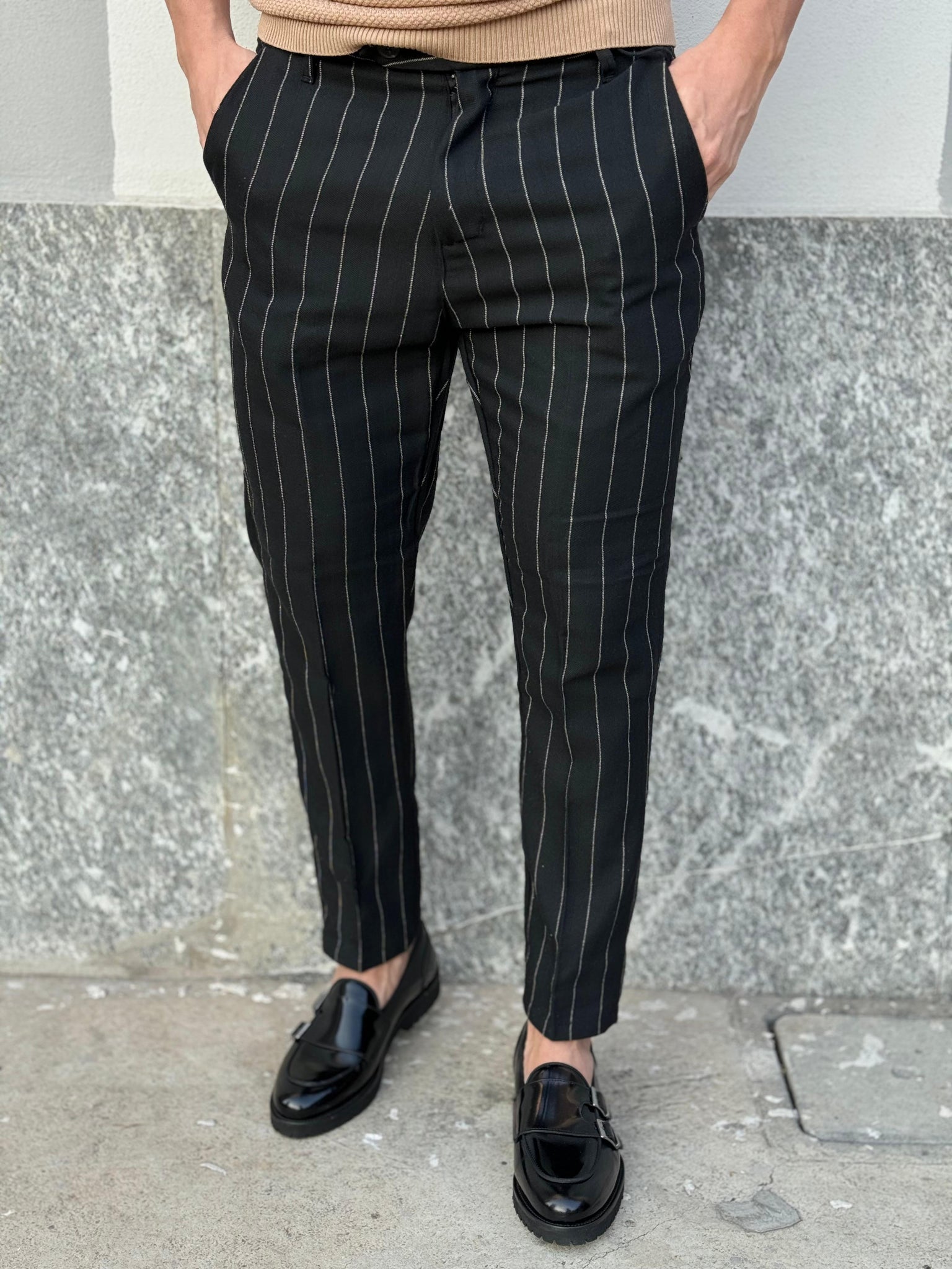 PANTALONE GESSATO V2 TASCHE DIETRO - ULTIMO GRIGIO M