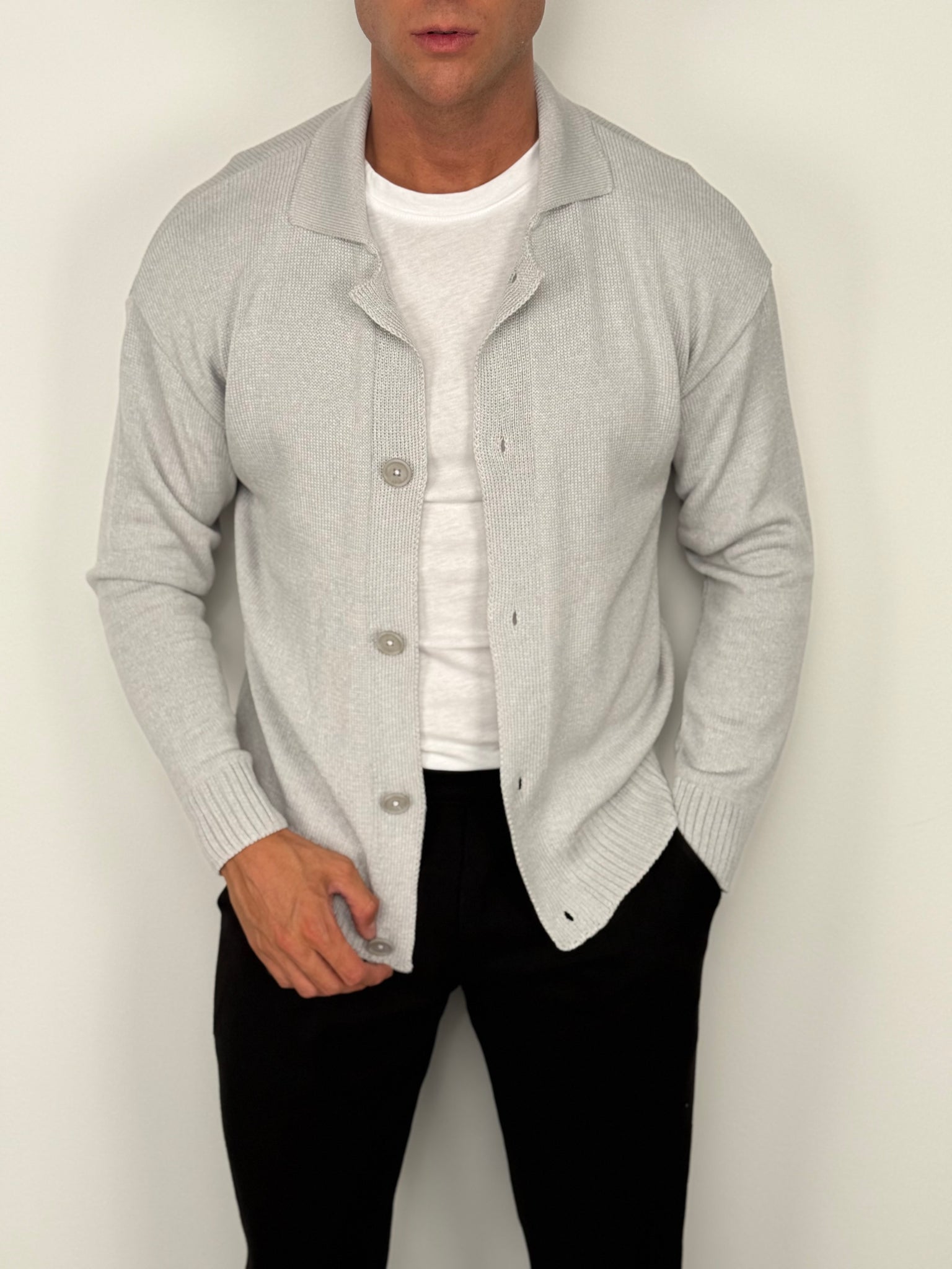 CARDIGAN A POLO MANICA LUNGA