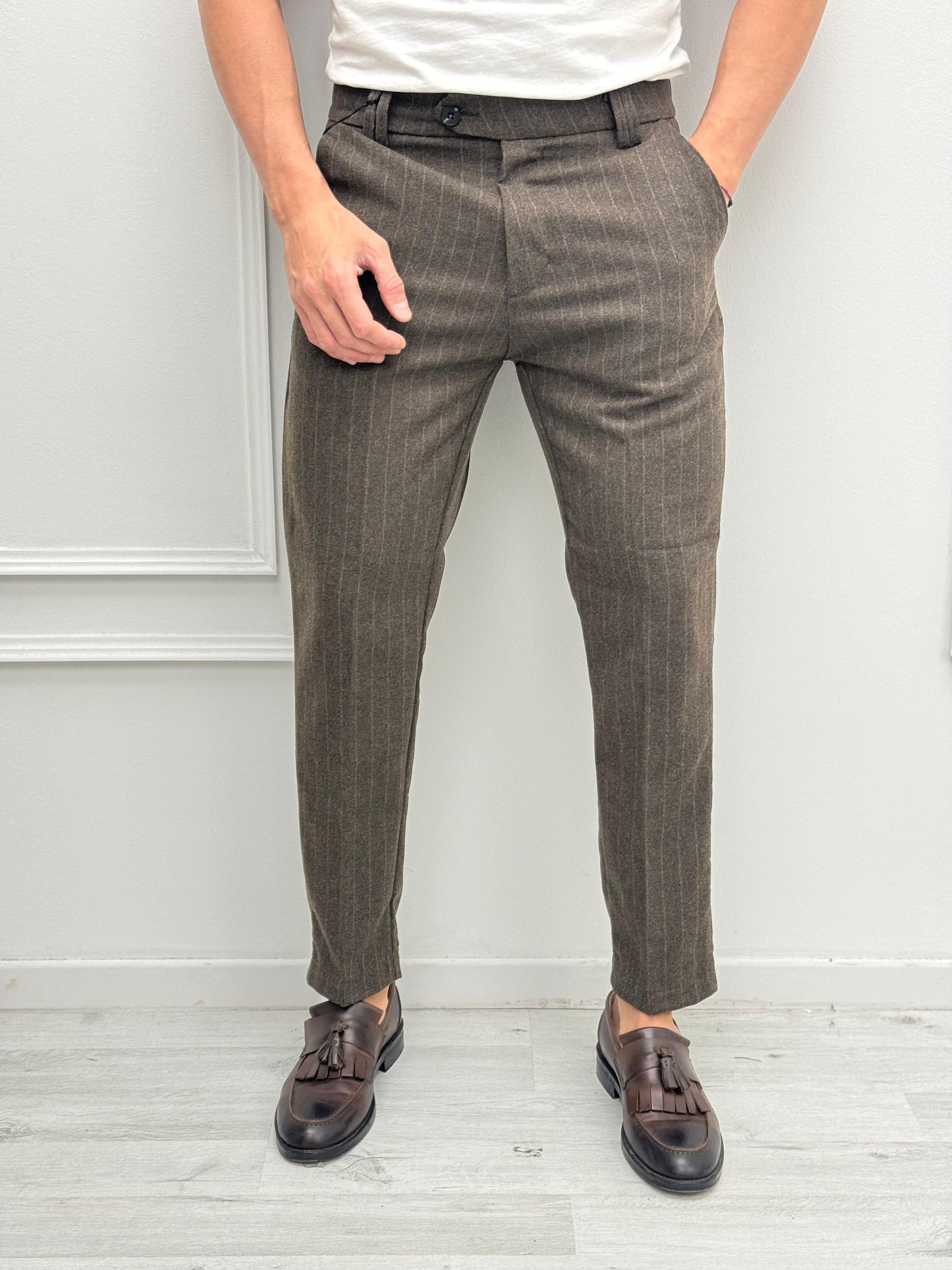 PANTALONE GESSATO LANA