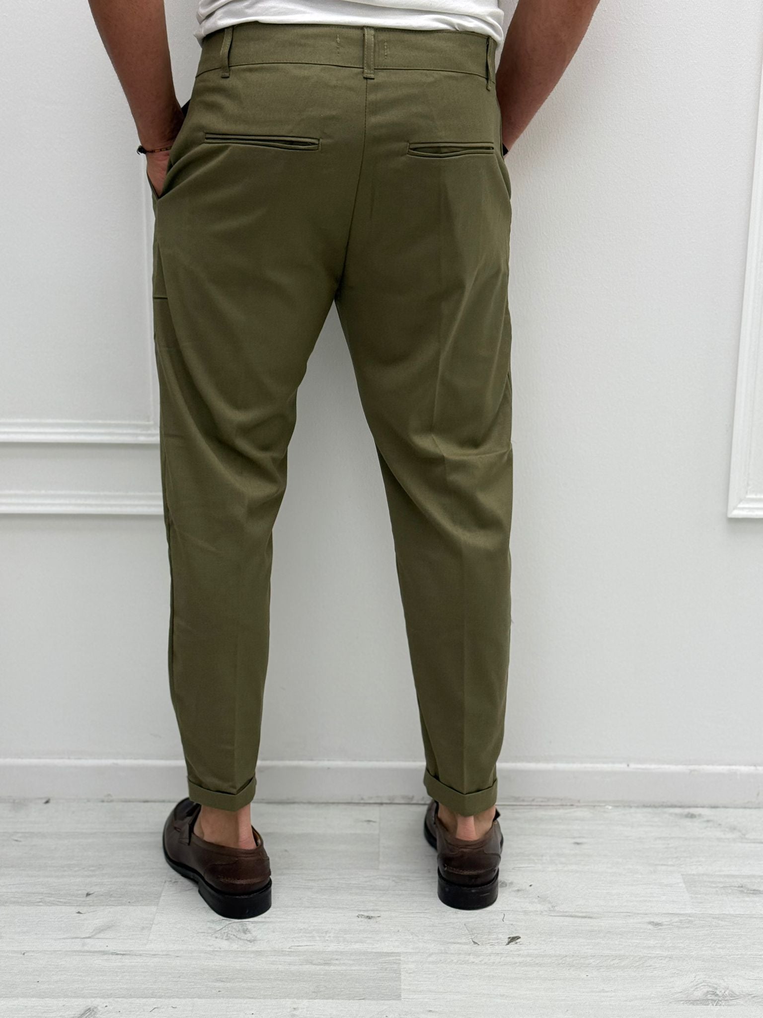 PANTALONE TASCHE DIETRO PREMIUM 1B - Tg. M Verde