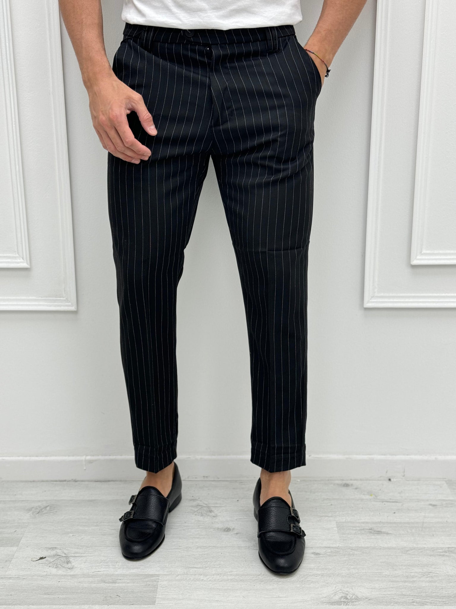 PANTALONE GESSATO TASCHE DIETRO WINTER