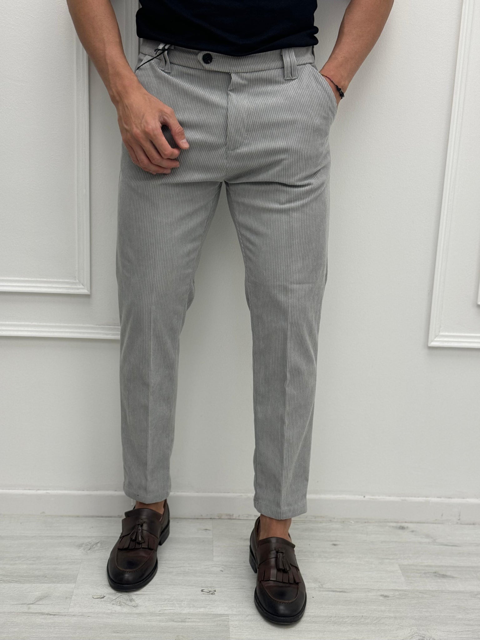 PANTALONE VELLUTO TASCHE DIETRO - Tg. L e XL