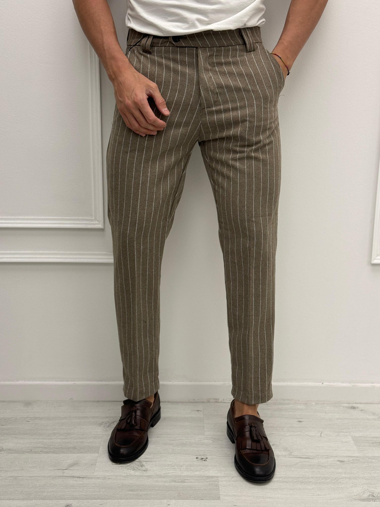 PANTALONE GESSATO LANA