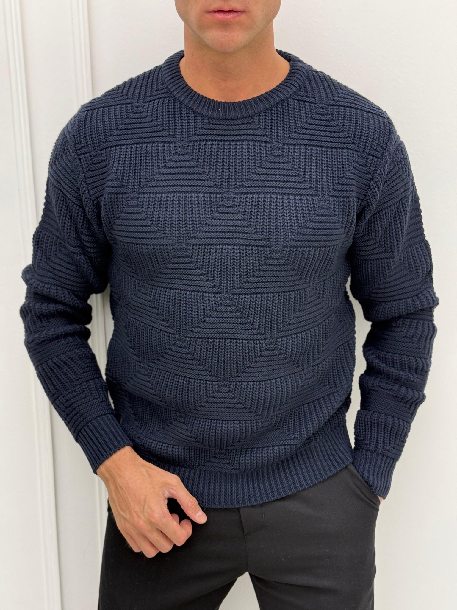 MAGLIONE ROMBI LANA - Tg.S beige