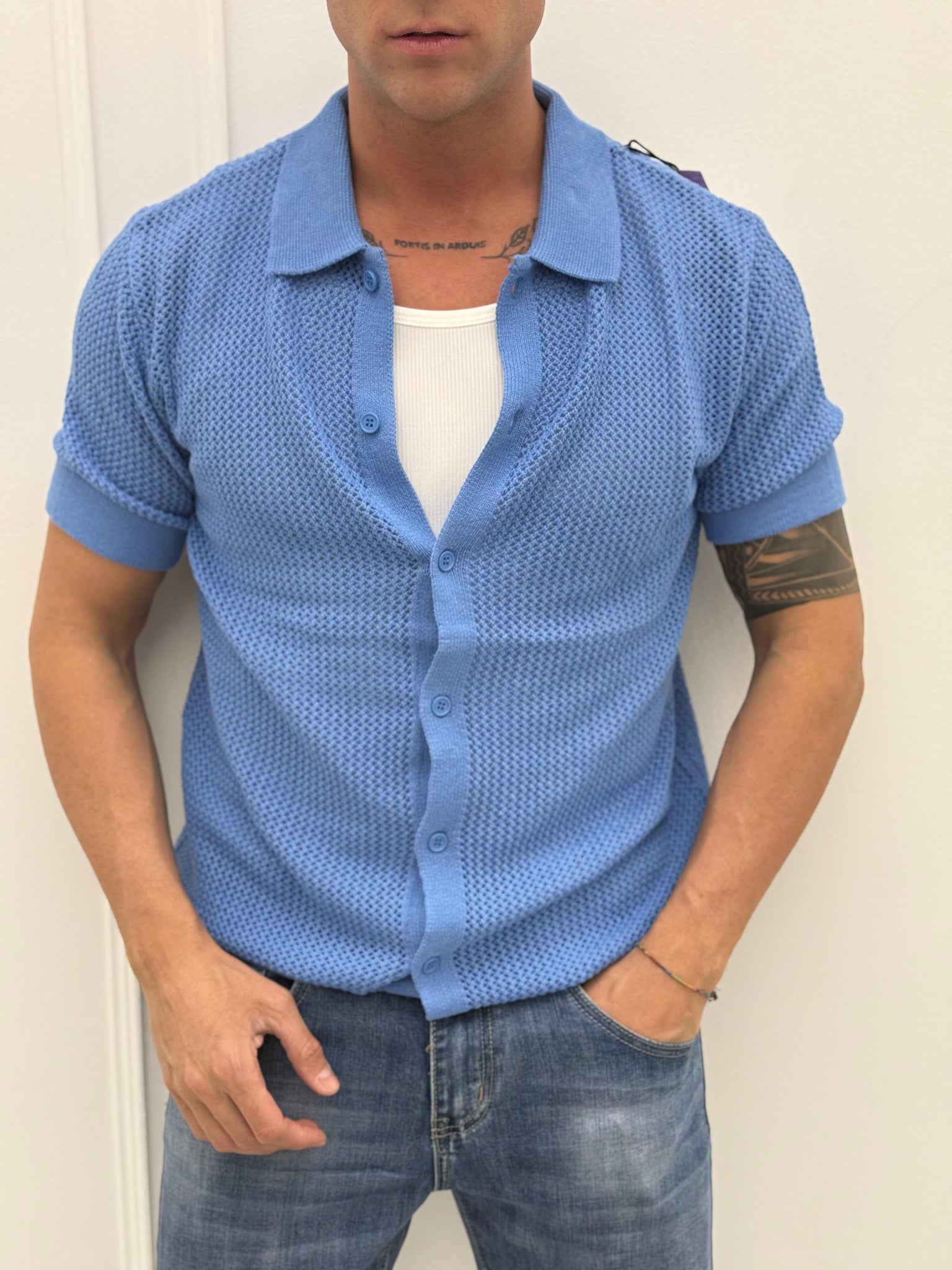 T-SHIRT CARDIGAN TRAFORATA