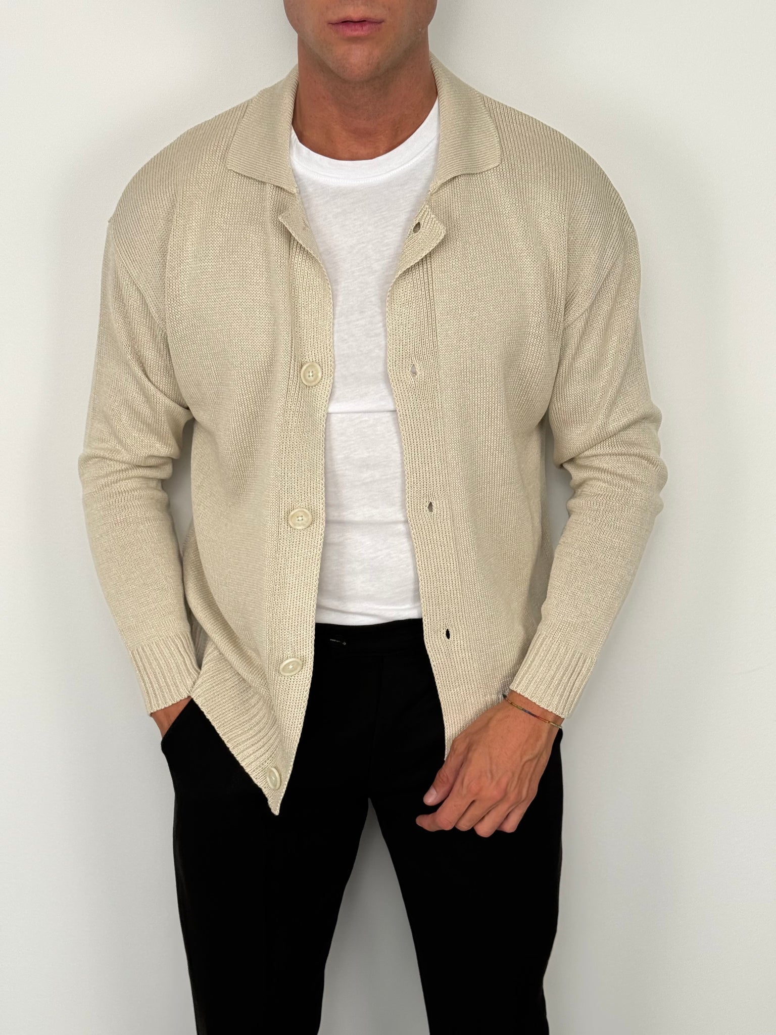 CARDIGAN A POLO MANICA LUNGA