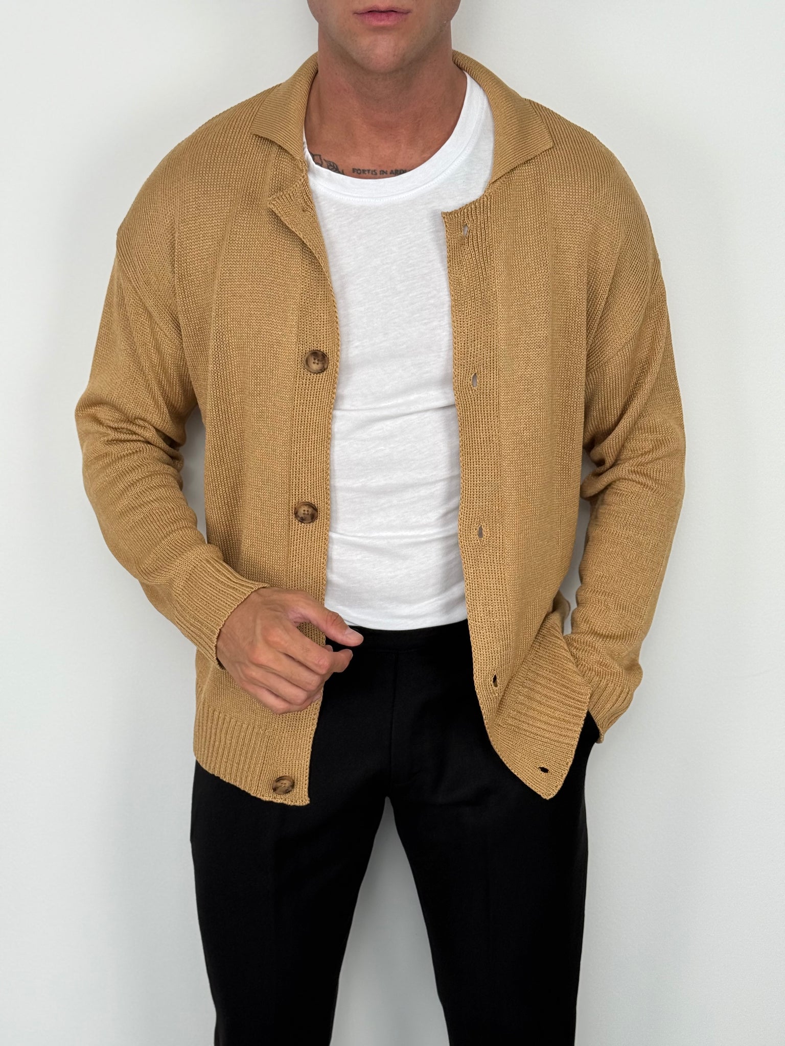 CARDIGAN A POLO MANICA LUNGA