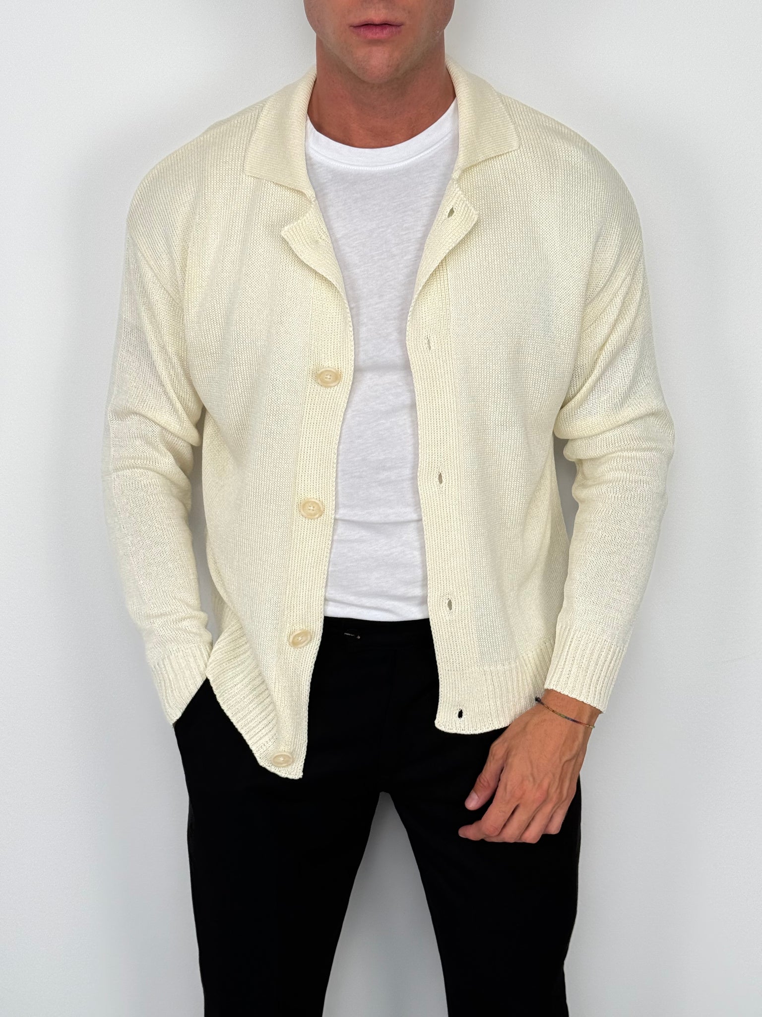 CARDIGAN A POLO MANICA LUNGA
