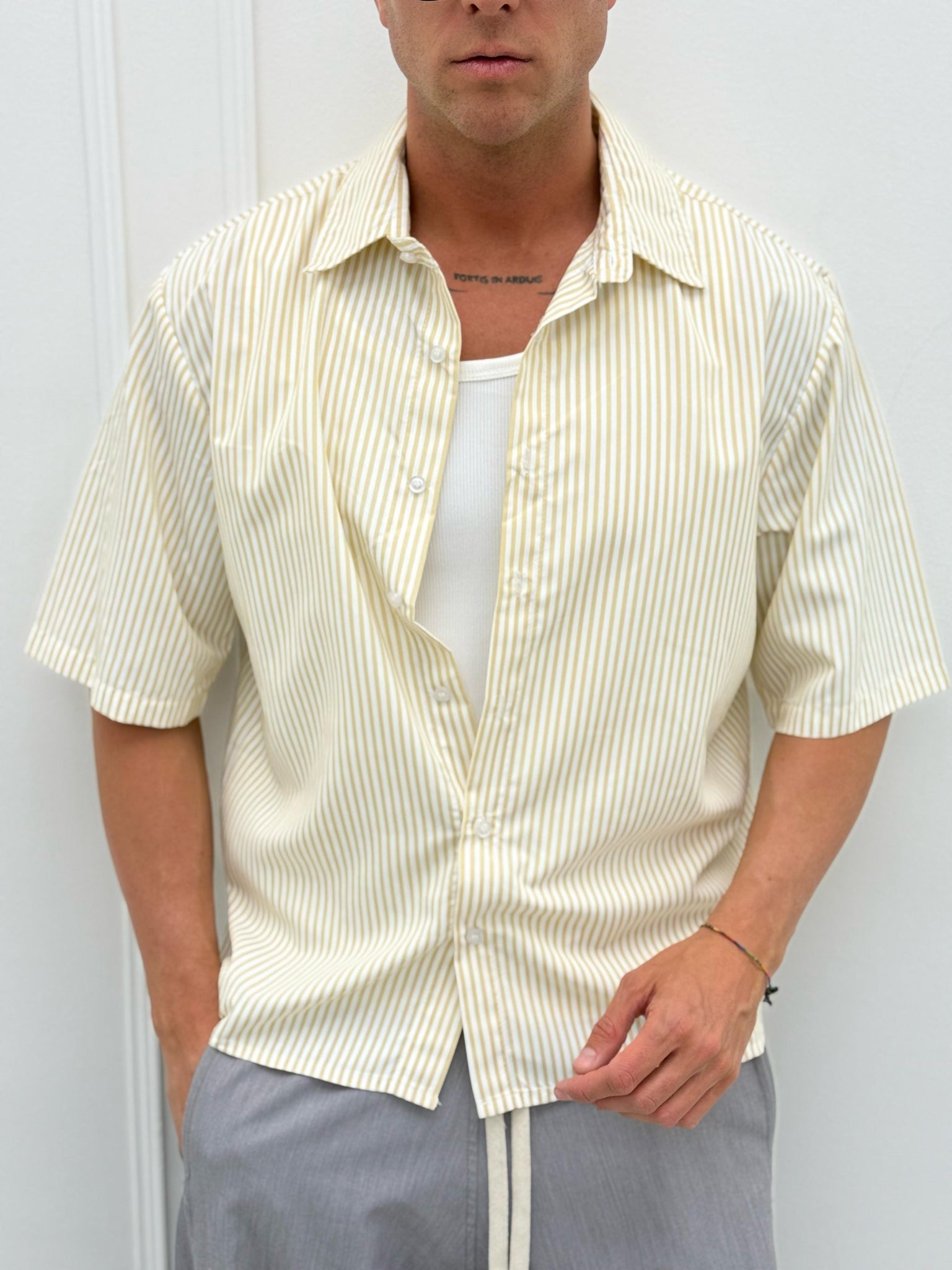 CAMICIA OCHO - Tg. L/XL Verde e Beige