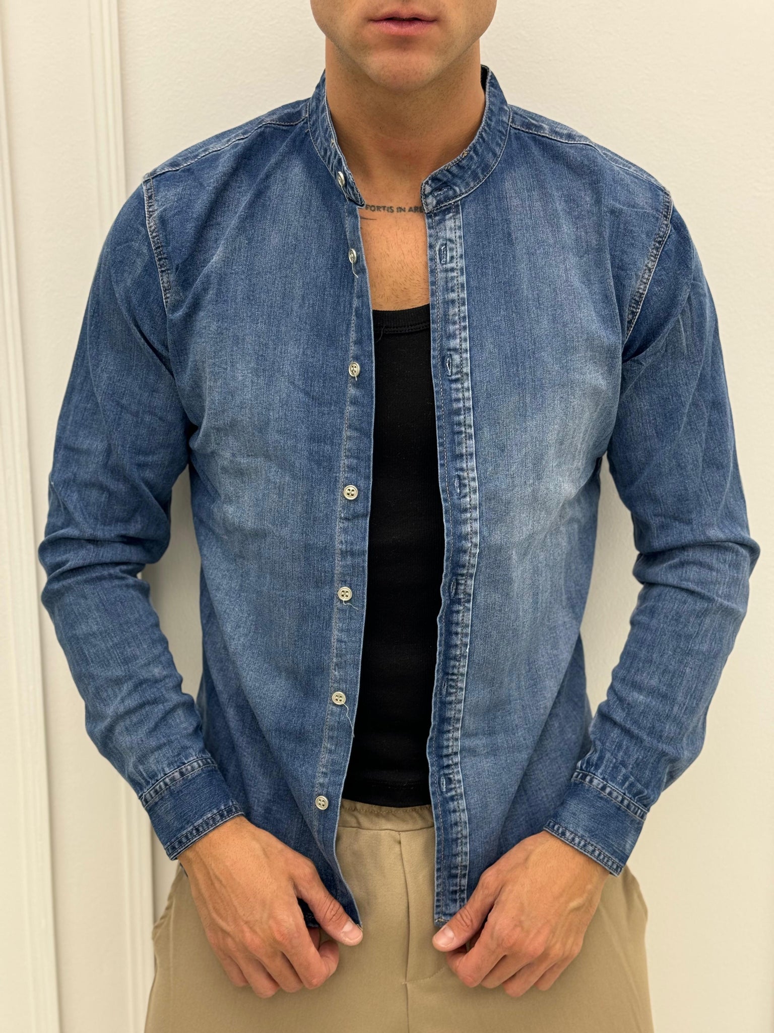 CAMICIA JEANS COREANA -Tg.S
