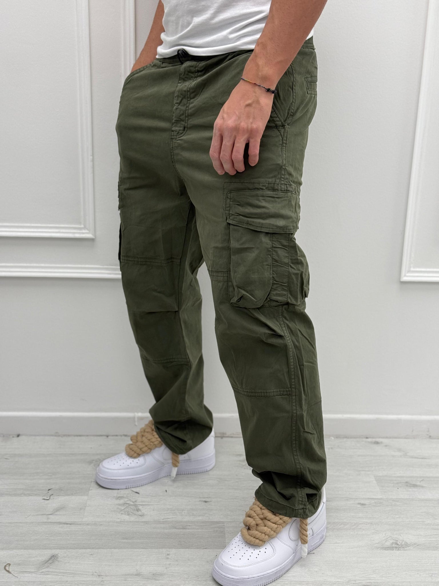 PANTALONE AMPIO CARGO - Tg. XXL Militare