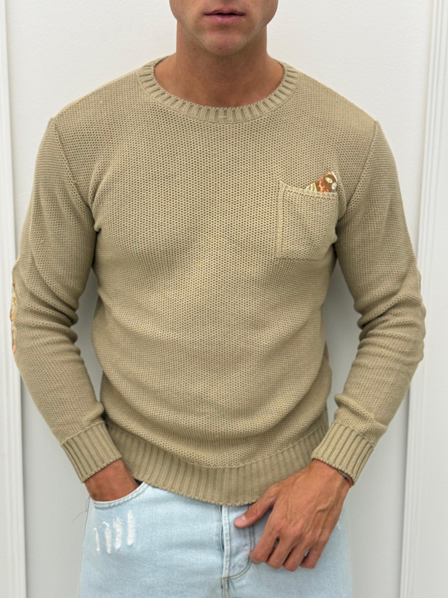 MAGLIONE POCHETTE LANA - ultimo M bianco