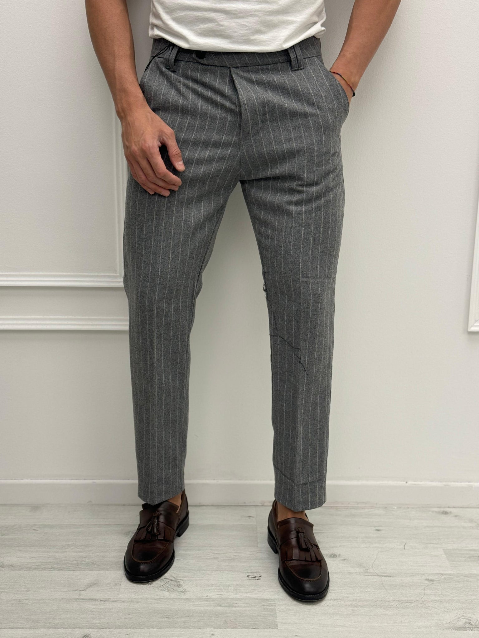 PANTALONE GESSATO LANA