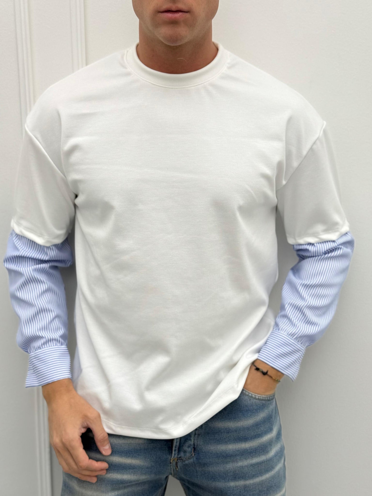 T-SHIRT DOPPIA MANICA CAMICIA - Colore Nero